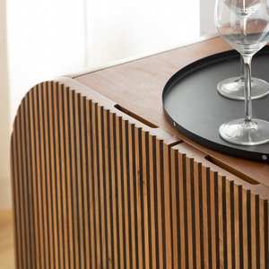 Aparador redondo de madera de mango Vandana Radiant Flux - Product Image 2