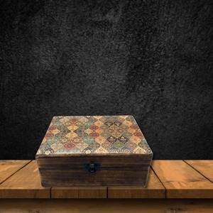 Designer Wooden Storage <b>Box</b> With Lid For Home Organization Keepsakes Jewelry Accessories And Decorative Storage From India - Product Image 5