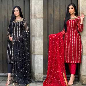 Dernières tendances en matière de kurtis longs pour femmes, style pakistanais, grandes tailles, vêtements pour femmes, kurtis brodés - Product Image 3