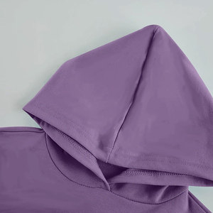 Ensemble de survêtement pour filles, violet, à capuche, manches longues, motif à carreaux, coupe ample décontractée, vêtements d'automne, 2 pièces, impression personnalisée, survêtements pour enfants - Product Image 5