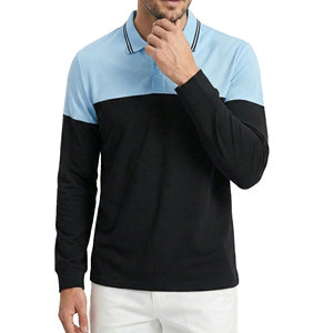 Camisas Polo Premium de Manga Larga para Hombre en Dos Tonos, Fabricante, Personalizables al por Mayor, de Algodón Piqué Grueso, Elegantes - Product Image 1