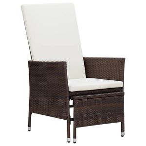 Poltrona da Giardino Regolabile in Rattan PE Marrone con Braccioli Confortevoli - Product Image 1