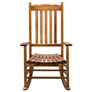 Sedia a dondolo quadrata in legno bianco 68,5*86*115 cm con schienale ondulato per uso in giardino - Product Image 2