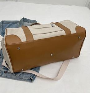 Sac de voyage en toile cirée avec garniture en cuir personnalisée, robuste, imperméable, pour le week-end, sac de sport, sac de voyage pour une nuit, LCTB-0151 - Product Image 4