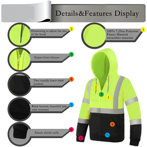 Lightweight Safety <b>Jacket</b> High Visibility Reflective Thermal Padding Waterproof Outer Fabric <b>Construction</b> Security Workwear - Product Image 3