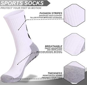 Custom Logo Anti-Slip Design New Style Men Women Polyester Cotton Soccer <b>Socks</b> Silicone Suction Cup <b>Grip</b> Anti-Bacterial - Product Image 3