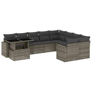 Conjunto de Sofás de Jardín Grandes Resistentes a los Rayos UV en Ratán PE Gris, Materiales de Alta Calidad para Uso en Exteriores - Product Image 2