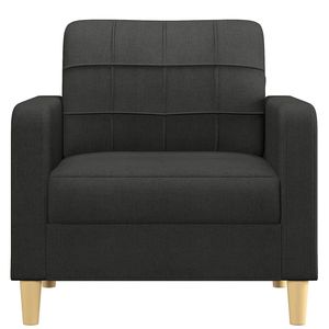 Fauteuil individuel en tissu noir (100 % polyester) pour salon, avec structure en métal et textilène, au design élégant - Product Image 3