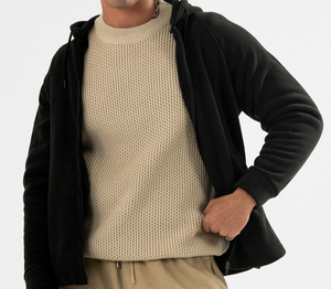 Sweat-shirt à capuche zippé en daim personnalisé pour homme, mélange de coton et polaire, respirant, avec poche kangourou, style streetwear, qualité OEM supérieure - Product Image 1