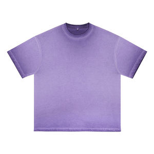 เสื้อยืดโอเวอร์ไซส์ผู้ชาย ล้างสีแบบแอซิดวอช ผ้าฝ้ายฟลีซคุณภาพสูง เสื้อผ้าแฟชั่นสตรีทแวร์ลำลองสีพื้น - Product Image 5