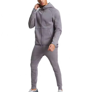 Oem Men Luxury Gym Tracksuit Cotton Breathable Sportswear Pullover Stacked Jogger Sets Casual Sports Tracksuits - Product Image 1