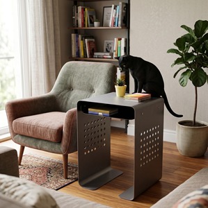 Modern All Metal <b>Side</b> <b>Table</b> Powder Coated Steel End <b>Table</b> Minimalist <b>Sofa</b> <b>Table</b> Industrial Bedside Accent Furniture - Product Image 2