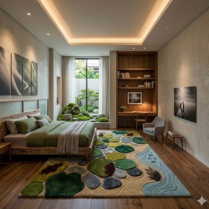 Creative <b>Stone</b> Pattern Handtufted Area Rug Plush Soft Carpet for Bedroom Living Room Modern Artistic Home Decor Indoor Floor Mat - Product Image 1