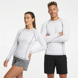 Ready to Ship Quick Dry Train <b>Compression</b> Polyester T <b>Shirts</b> <b>Men</b> Stretchy Gym <b>Shirts</b> Rash guard fight wear tee - Product Image 2