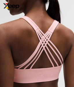 เสื้อชั้นในกีฬาโยคะคุณภาพสูงสำหรับผู้หญิง XEEP รุ่น XC-SB-124 แบบเรียบง่าย ระบายอากาศได้ดี สายปรับได้ แผ่นรองถอดออกได้ รองรับได้ดีเยี่ยม แห้งเร็ว - Product Image 4