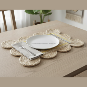 แผ่นรองจาน AG Elements Natural Jute รุ่นร่วมสมัย ขนาด 19x12.5 นิ้ว ทอมือ เป็นมิตรกับสิ่งแวดล้อม กันลื่น ทนความร้อน หนา 2 มม. - Product Image 3