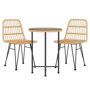 Ensemble de salle à manger de jardin moderne en acier noir rond, design contemporain et élégant - Product Image 3