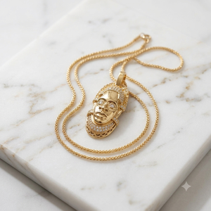 Colgante de Moda Hip Hop con Diamante Natural y Máscara Edo, Chapado en Oro de 10K, Joyería Fina Personalizada Unisex para Regalo de Compromiso o Aniversario - Product Image 3