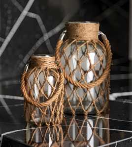 Lanterne décorative en métal classique, porte-bougie, pour la décoration de patio et de jardin, lanterne vintage artisanale en rotin décorative - Product Image 3