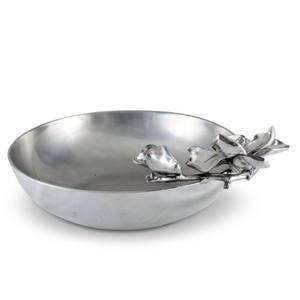Metal Decorative <b>Bowl</b> with Floral Design Elegant <b>Silver</b> Finish Centerpiece <b>Bowl</b> for Home Decor Tabletop Living Room Dining Room - Product Image 3