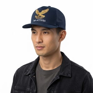 Casquette de baseball pour homme, marine, style trucker, broderie aigle, dos en maille, fermeture snapback, logo personnalisé - Product Image 2