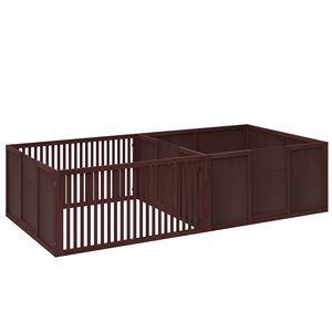 Cuccia per Cuccioli Color Caffè 81x39, Casetta per Cani di Piccola Taglia con Porte Rimovibili e Chiusura a Bottone, Essenziale per l'Uso Interno come Box Gioco - Product Image 1