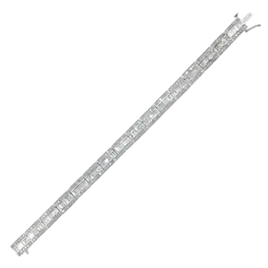 Bracelet tennis en diamants blancs naturels ronds et baguettes de 3,95 carats, en argent sterling 925 véritable pour femmes, 7 pouces - Product Image 2