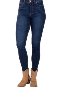 Jean droit classique en denim bleu style japonais pour femme, détails à pois déchirés, coupe moderne pour un look streetwear décontracté - Product Image 4