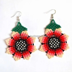 Pendientes de gota bordados con cuentas en forma de zapato, joyería de moda, cuentas de semillas, bordado a mano, fiesta Multicolor, Unisex - Product Image 5