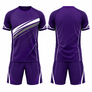Conjunto de Camiseta y Pantalones Cortos de Fútbol Personalizados con Nombre del Jugador por Transferencia Térmica, Unisex, OEM, de Secado Rápido, Transpirable, Resistente al Viento, con Cuello en V - Product Image 5