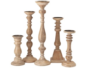 Portavelas de Madera de Lujo, Candelabro de Madera, Pilar para Velas - Product Image 3