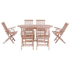 Set da pranzo da esterno pieghevole 7 pezzi in legno di Teak massello Set da giardino - Product Image 2