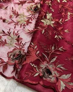 Premium Multi Embroidery Lace <b>Fabric</b> Cotton Voile <b>Fabric</b> for Wedding Dress Women Apparel - Product Image 1