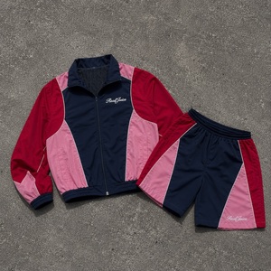 2026 American <b>Retro</b> Custom Logo Casual Set: Color-Blocked Tank Top and Drawstring Shorts Two-Piece Set - Product Image 5
