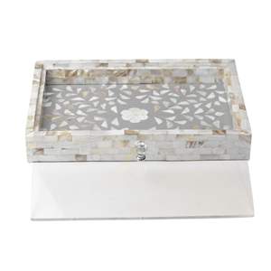 Bandeja de Madera Estilo Árabe para Regalo de Ramadán y Eid, con Tapa de Acrílico, Bandeja para Servir Dátiles, Chocolate, Postres y Bocadillos, Venta al por Mayor - Product Image 1