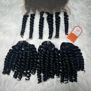 Extensiones de cabello humano de trama rizada profunda virgen cruda alineada con cutícula completa proveedor al por mayor sin derramamiento de enredos crudos sin procesar - Product Image 5