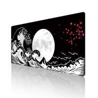 Tapis de souris en caoutchouc écologique personnalisé, tissu lisse, bords cousus, OEM ODM, tapis de bureau ondulé, tapis de souris de jeu imperméable, en stock