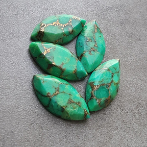 รูปทรงปะการังทองแดงสีเขียวเทอร์ควอยส์พลอยหลวมปรับเทียบตามธรรมชาติ - Product Image 5