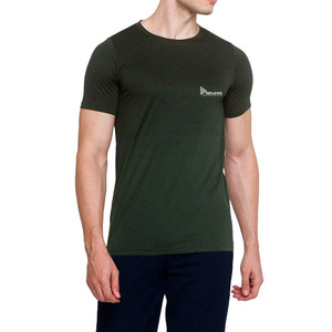 เสื้อยืดคอกลมแขนสั้นสีเขียวมะกอกสีเขียวมะกอกสำหรับผู้ชายจาก relevo Industries - Product Image 6
