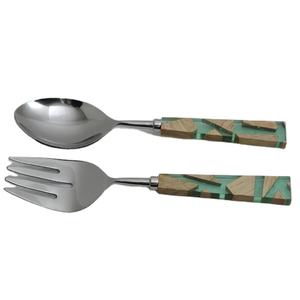 Outil de salade en acier inoxydable Offre Spéciale avec poignée en bois de résine enduite d'argent de nouveau design de fantaisie meilleur prix d'usine en gros disponible - Product Image 1