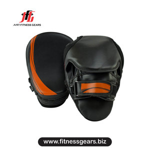 Leather <b>Focus</b> <b>Pads</b> Yellow Black Boxing Training Gear for Martial Arts Unisex Adults - Product Image 3