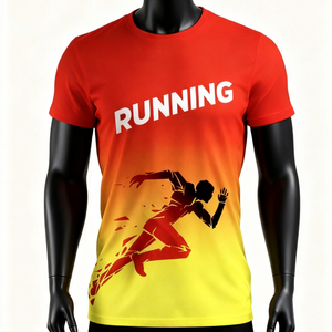 Camisetas deportivas de maratón con estampado completo al por mayor, personalizadas, 100% poliéster, sublimadas, impresas en 3D, de secado rápido para hombre - Product Image 1