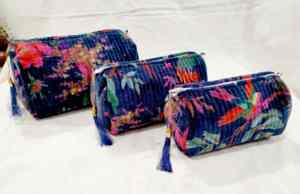 Ensemble de trousses de toilette en velours matelassé, sacs à maquillage pour cosmétiques, cadeau d'anniversaire ou de mariage, sacs à fermeture éclair - Product Image 4