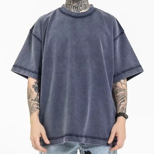 T-shirt unisexe ample en coton 100% lourd 250g, style rétro délavé, manches courtes, pour homme - Product Image 2