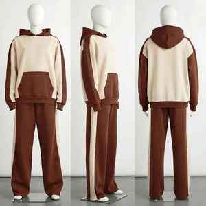 Conjunto de Sudadera con Capucha y Pantalones Deportivos de Poliéster y Algodón para Hombre, Diseño Personalizado Vintage, Efecto Desgastado, con Pedrería, Ecológico - Product Image 1