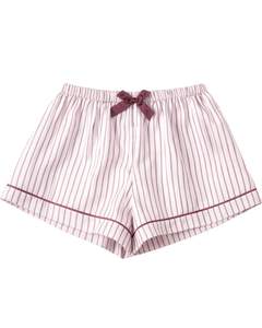 Conjunto de pijama para mujer a rayas blancas y marrones, de manga corta, con botones, estilo satén, dos piezas, para dormir o estar en casa. - Product Image 3