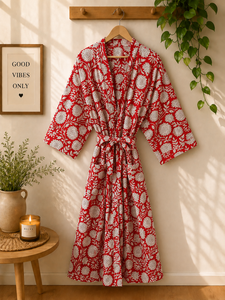 Wholesale Cotton <b>Kimono</b> Robe Women | Printed Open Front <b>Cardigan</b> | Vacation Resort Wear | Private Label OEM ODM Manufacturer - Product Image 4