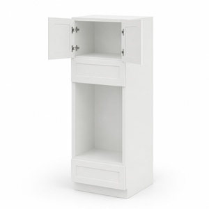Private Label 33 Inch Oven Pantry <b>Cabinet</b> 90 Inch <b>Tall</b> White Shaker 24 Inch Deep RTA Wholesale Vietnam Factory - Product Image 3