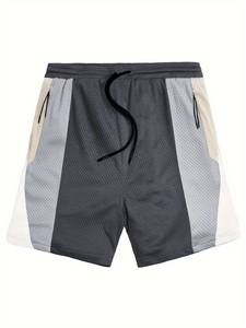 Shorts de basketball pour hommes en polyester respirant, grande taille, imperméables, de haute qualité, style streetwear, avec cordon de serrage en maille - Product Image 5