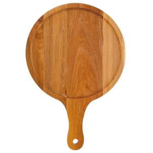 Plato de Madera Natural para Pizza y Filetes |   Plato Redondo de Madera Reutilizable para Alimentos - Product Image 6